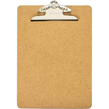 OIC® 100% Recycled Hardboard Clipboard, Letter Size, 9" x 12 1/2", Brown, OIC83100