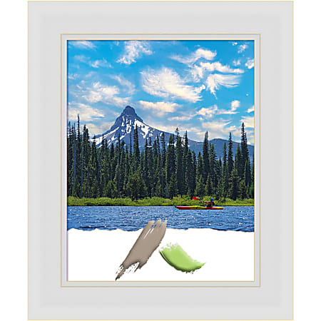 Amanti Art Flair Soft White Picture Frame, 15" x 18", Matted For 11" x 14"