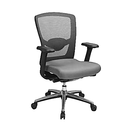 Lorell™ Executive High-Back Mesh Chair, 42 1/2"H x 23 3/4"W x 38 1/2"D, Black Frame, Gray Fabric
