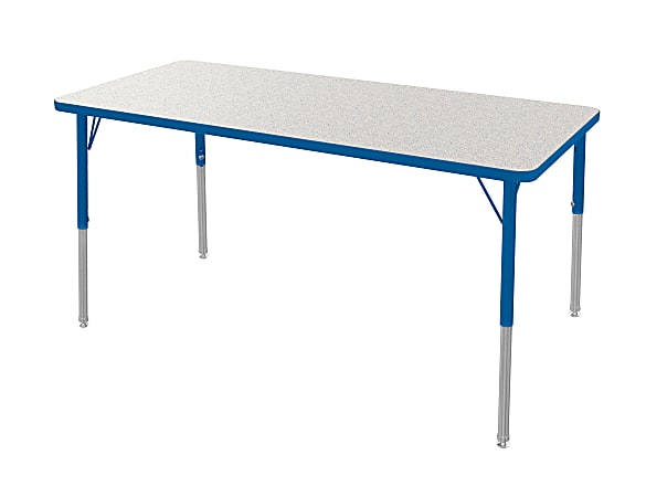 Marco Group 30" x 72" Activity Table, Rectangular, 21 - 30"H, Gray Glace/Blue