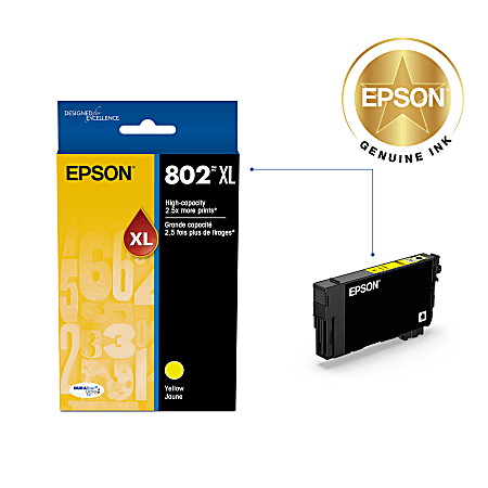 T802XL420-S (802XL) DURABrite Ultra High-Yield Ink, 1,900 Page-Yield, Yellow T802XL420-S (802XL) DURABrite Ultra High-Yield Ink, 1,900 Page-Yield, Yellow