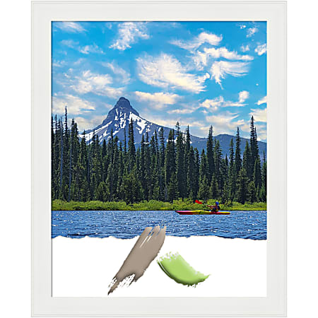 Amanti Art Picture Frame, 25" x 31", Matted For 22" x 28", Vanity White Narrow
