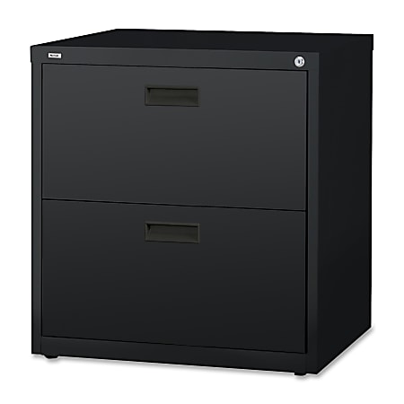 Lorell® 30"W x 18-5/8"D Lateral 2-Drawer File Cabinet, Black