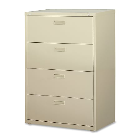 Lorell® 30"W x 18-5/8"D Lateral 4-Drawer File Cabinet, Putty