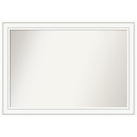 Amanti Art Non-Beveled Rectangle Framed Bathroom Wall Mirror, 29” x 41”, Craftsman White