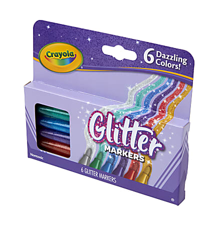  BIN588168SP  Crayola Glitter Markers, 6 Pack