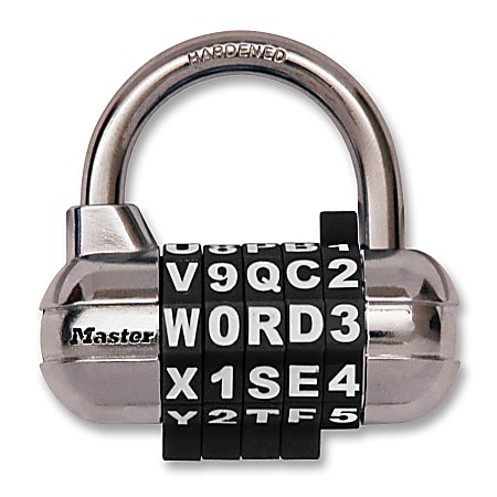 Master Lock® Combination Alpha Padlock, Black/Silver
