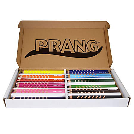Prang® Groove® Colored Pencils, 3.3 mm Lead, Assorted Colors, Box Of 144