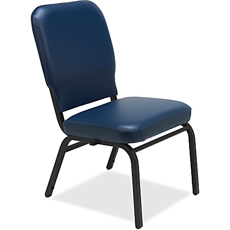 Lorell® Big And Tall Oversize Vinyl Stack Chair, Navy/Black
