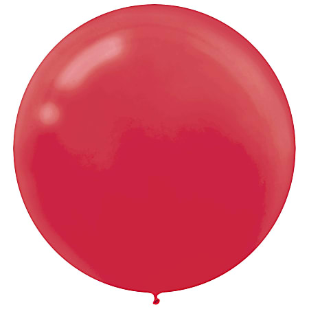Amscan 24" Latex Balloons, Apple Red, 4 Balloons Per Pack, Set Of 3 Packs