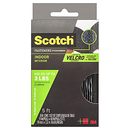 Scotch® Recloseable Fastener, Black, 3/4" x 60"