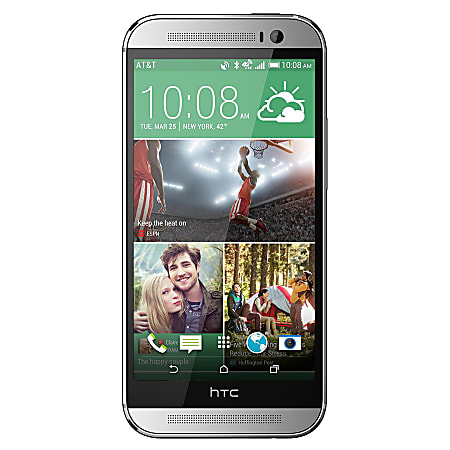 HTC One M8 Refurbished Cell Phone, Silver, PHC100081