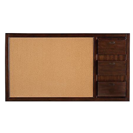 Style@Work By Thomasville® Trek Smart Project Board, 32"H x 58"W x 4"D, Warm Mahogany