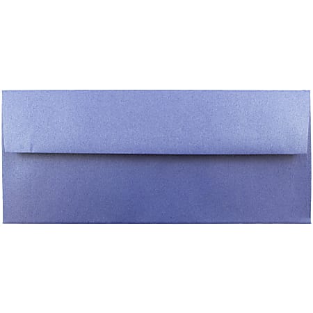JAM Paper® # 10 Business Booklet Envelopes, Gummed Seal, Sapphire Blue, Pack Of 25