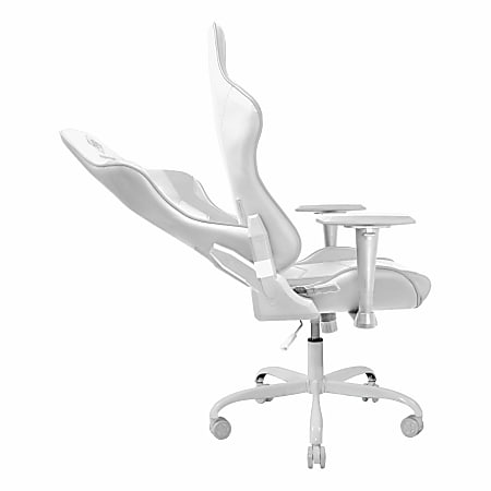 DELTACO GAMING - WHITE LINE - Fauteuil gaming RGB LED 332 modes, Cuir PU  blanc, max 120kg
