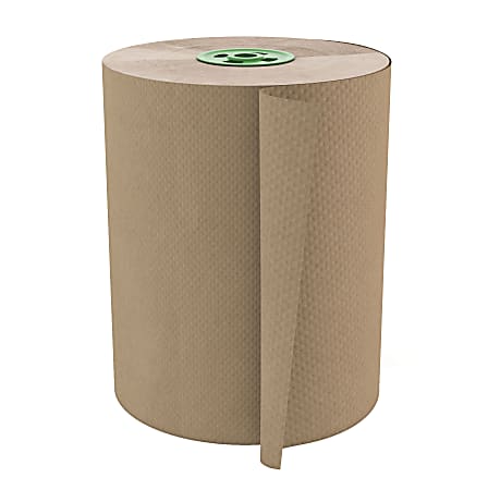 Cascades® Tandem® 1-Ply Roll Towels, 7 1/2" x 9 1/2", 100% Recycled, Natural, 758 Towels Per Roll, Pack Of 12