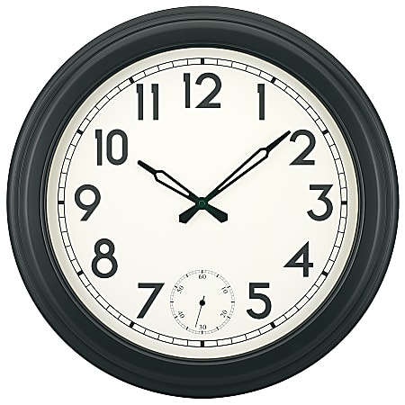 TEMPUS 18" Large Clock, Black