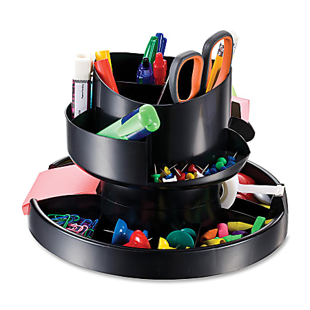 OIC® 30% Recycled Deluxe Rotary Organizer, Black