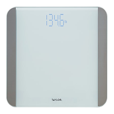 Taylor Precision Products Digital Motion Sensor Bathroom Scale, 440 Lb Capacity, White