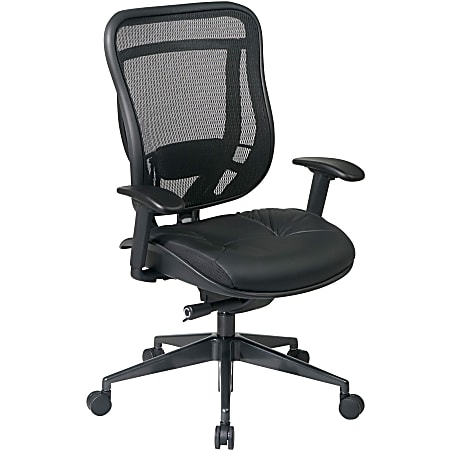 Space Bonded Leather Seat Mesh Back Task Chair by Office Star