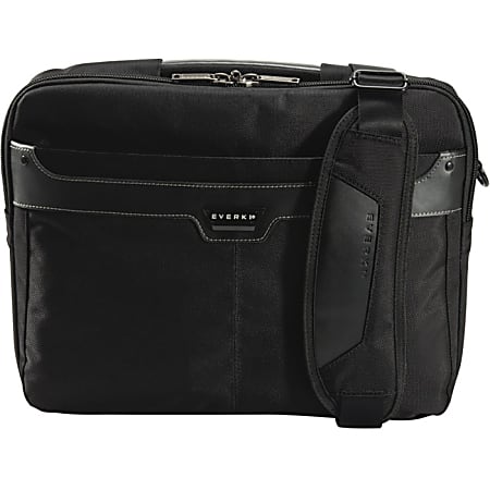 Everki Tempo Carrying Case (Briefcase) for 13.3" MacBook Air - Black - Leather, Nylon, Felt Interior - Checkpoint Friendly - Handle, Shoulder Strap - 11.8" Height x 15.8" Width x 3.2" Depth