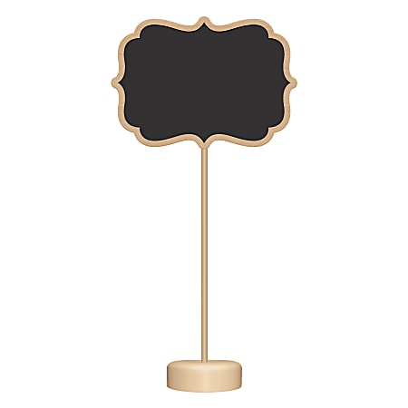 Amscan Standing Chalkboard Signs, 6-1/2" x 3-1/2", Gold, Pack Of 8 Signs