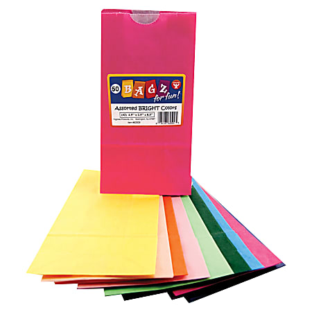 Hygloss Bright Color Bagz - Craft Project, Decoration - 50 Piece(s) - 8.50"Height x 4.50"Width x 2.50"Depth - 50 / Pack - Assorted - Paper