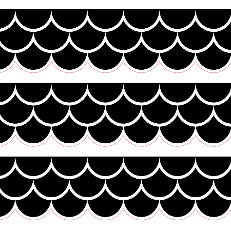 Creative Teaching Press® EZ Borders, Black Scallops, 48’ Per Pack, Set Of 3 Packs