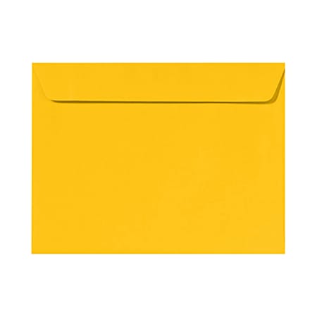 LUX Booklet 9" x 12" Envelopes, Gummed Seal, Sunflower Yellow, Pack Of 250