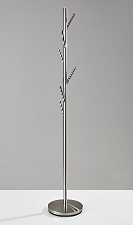 Adesso Evergreen Coat Rack 67 H x 12 W x 12 D Brushed Steel