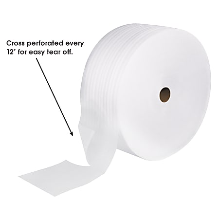 Uboxes Foam Wrap Roll 320' x 12 Wide 1/16 Thick Cushion - 12 Perforation
