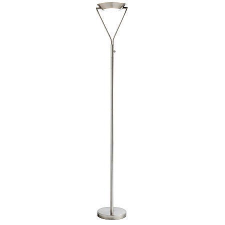Adesso® Vista LED Torchiere Floor Lamp, 71"H, Silver