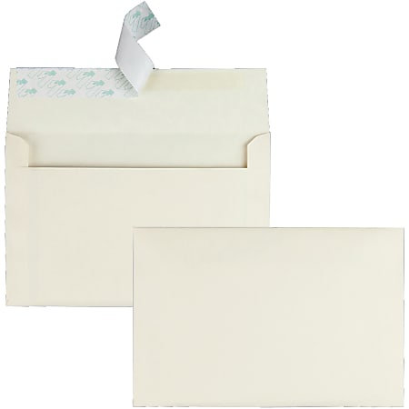 Quality Park Ivory Greeting Card/Invite Envelopes - Announcement - 5 3/4" Width x 8 3/4" Length - Peel & Seal - 100 / Box - Ivory
