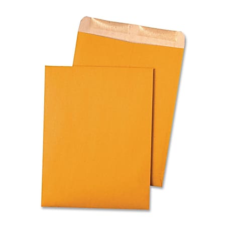Quality Park Catalog Envelopes With Moisture Seal Closure, 9" x 12", 100% Recycled, Brown Kraft, Carton Of 500