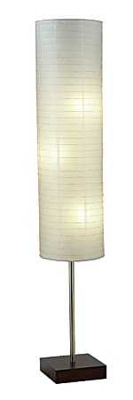Adesso® Gyoza Floor Lamp, 67"H, Walnut/White
