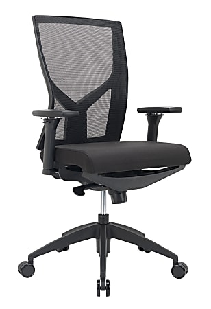 WorkPro® Oceanic Mesh/Fabric Ergonomic High-Back Executive Chair, Black, BIFMA Compliant