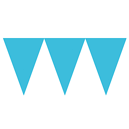 Amscan Pennant Banners, 180" x 7", Caribbean Blue, Pack Of 5 Banners