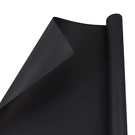 JAM Paper & Envelope Wrapping Paper, Matte Black, 25 Sq ft, All Occasion, 2  Pack 