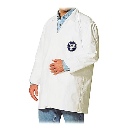 DuPont™ Tyvek® Lab Coats, Large, White, Carton Of 30