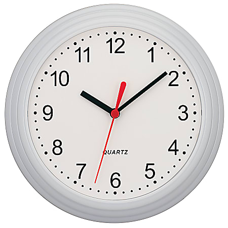 TEMPUS 8 1/2" Translucent Wall Clock, White