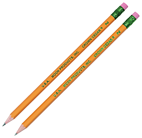 J.R. Moon Pencil Co. Pencils, 2.11 mm, #2 HB Lead, Crown Cedar, Pack Of 144
