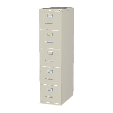 Lorell® Fortress 26-1/2"D Vertical 5-Drawer Letter-Size File Cabinet, Putty