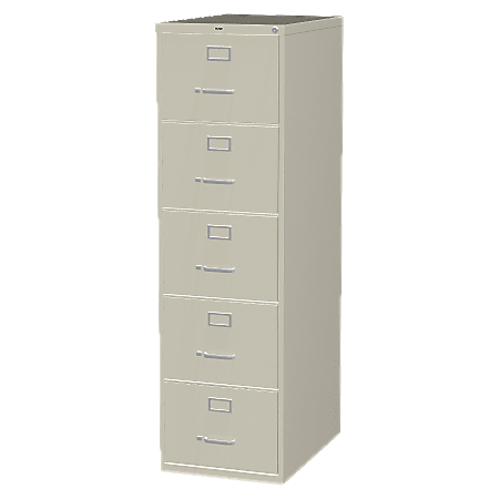 Lorell® Fortress 26-1/2"D Vertical 5-Drawer Legal-Size File Cabinet, Putty