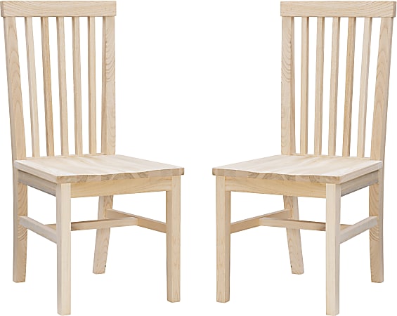 Linon Brockton Side Chairs, Unfinished, Set Of 2 Chairs