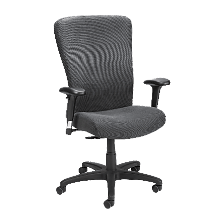 Lorell™ Executive High-Back Swivel Chair, 28 1/2"x27 1/4"x45 1/2", Black Frame, Black Fabric