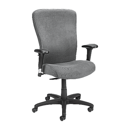 Lorell™ Executive High-Back Swivel Chair, 28 1/2"x27 1/4"x45 1/2", Black Frame, Gray Fabric