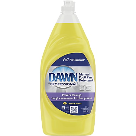 Dawn Manual Pot/Pan Detergent - For Dish - 38 fl oz (1.2 quart) - Lemon Scent - Yellow - 1 Bottle - 45113
