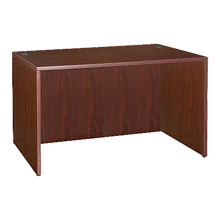 Lorell® Essentials 48"W Rectangular Shell Computer Desk, Mahogany