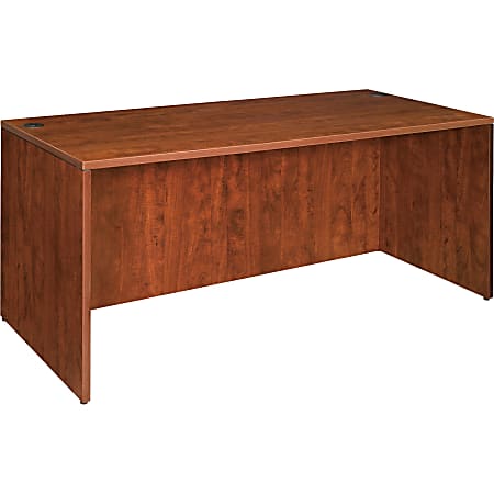 Lorell Essentials 48 W x 24 D Rectangular Shell Computer Desk Cherry ...
