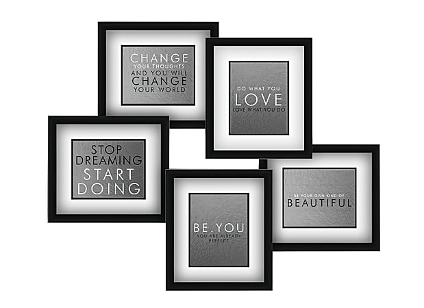 PTM Images Photo Frame, Photo Set, 31"H x 1 1/4"W x 29"D, Black/White